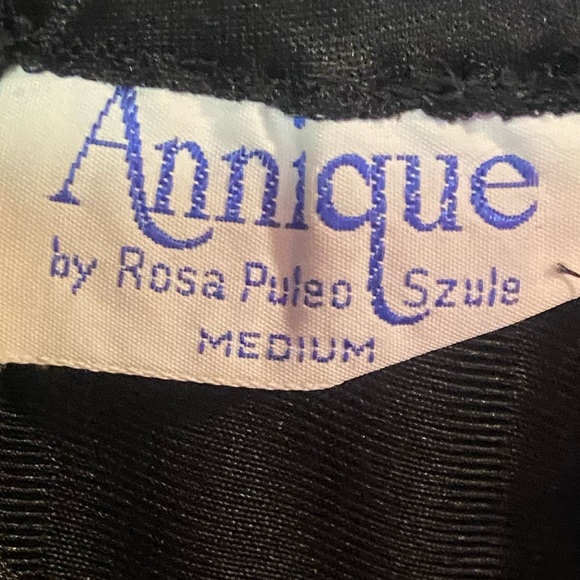 Vintage Annique by Rosa black satin three piece lounge nightwear set ladies med - Picture 4 of 15